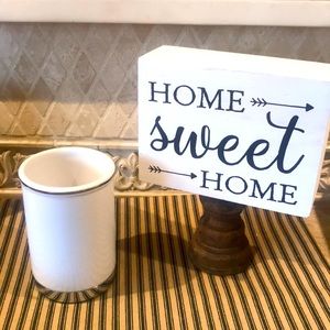 NWT Hotel Collection White Ceramic Bathroom Tumbler